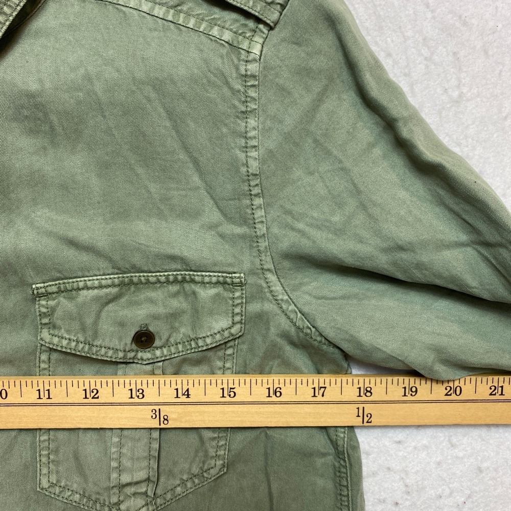 American Eagle Shirt Womens Small Olive Military Utility Button Down - Picture 6 of 10